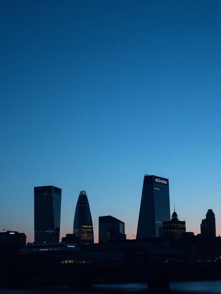 London skyline at dusk