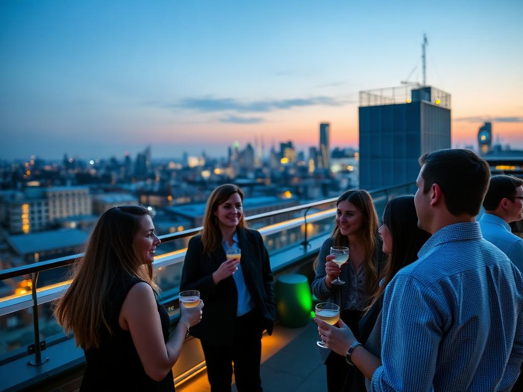 Rooftop social above the London skyline