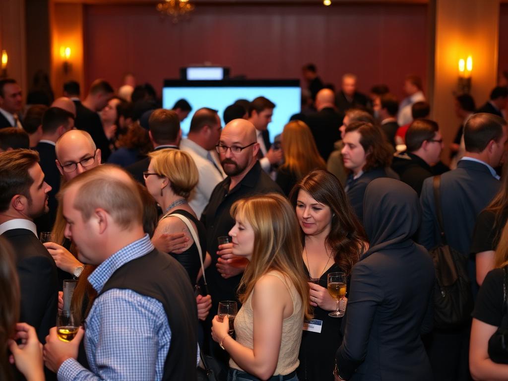 Guests mingling at a Networx London reception